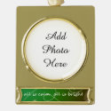 All is Calm, All is Bright Gold Plated Banner Ornament