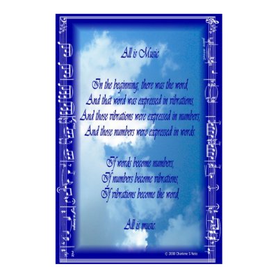All is Music (Poem) Print by csnoto