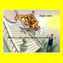 "All Life is a Blur of Republicans and Meat" postcards