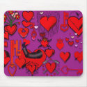 All loved up - hearts and passion love theme mousepads