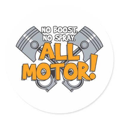 All Motor Design Round Sticker by drivehardgear