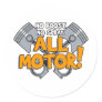 All Motor Design Round Sticker