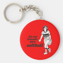 All my friends play softball keychains