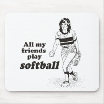 All my friends play softball mousepads