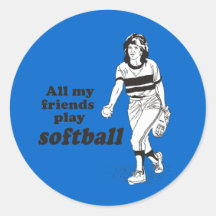 All my friends play softball stickers