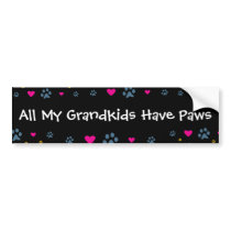 All My Grandkids-Grandchildren Have Paws Bumper Stickers