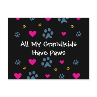 All My Grandkids/Grandchildren Have Paws postcard