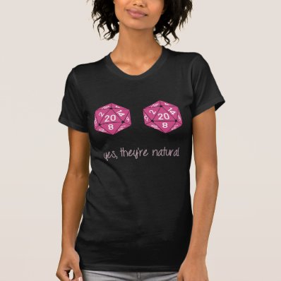 All Natural 20 Breasts Dice Shirt