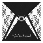 All Occasion Black Damask Party Invites