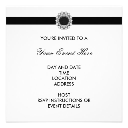 All Occasion Black Damask Party Invites