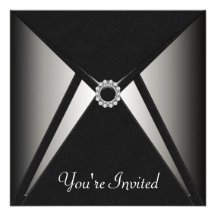 All Occasion Black Elegant Party Template Personalized Invitations