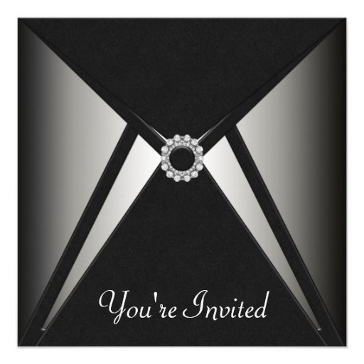 All Occasion Black Elegant Party Template Personalized Invitations