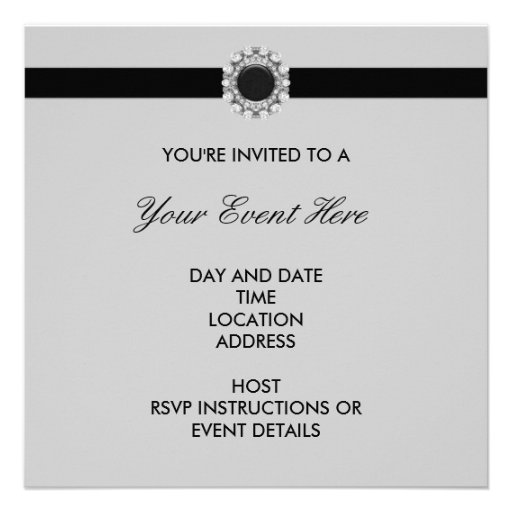 All Occasion Black Elegant Party Template Personalized Invitations