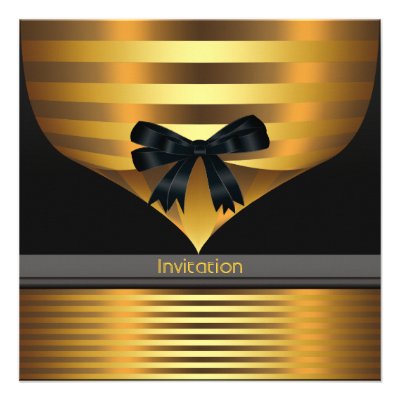 All Occasion Black Gold Party Invitation Template