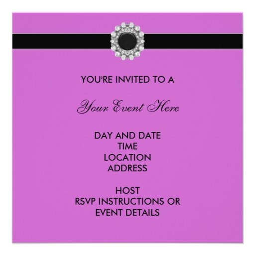 All Occasion Black Purple Party Invitations