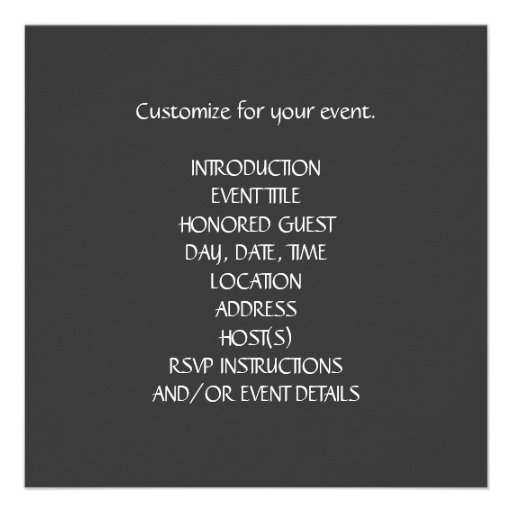 All Occasion Black Satin Party Template Announcement