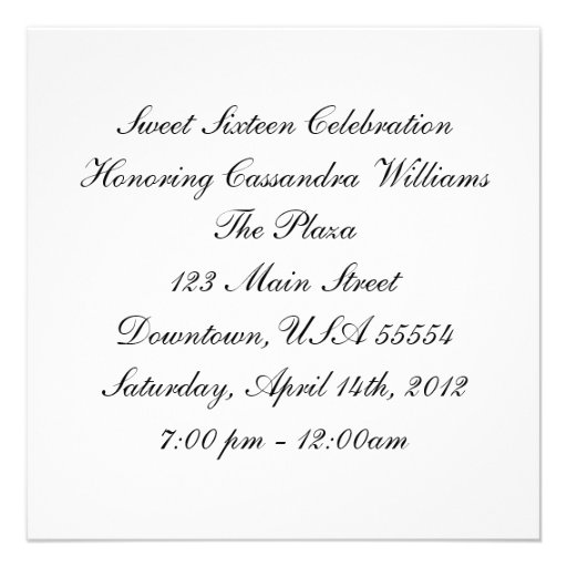 All Occasion Cheetah Print Diamond Birthday Party Personalized Announcement