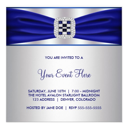 All Occasion Cobalt Blue Party Invitation Template