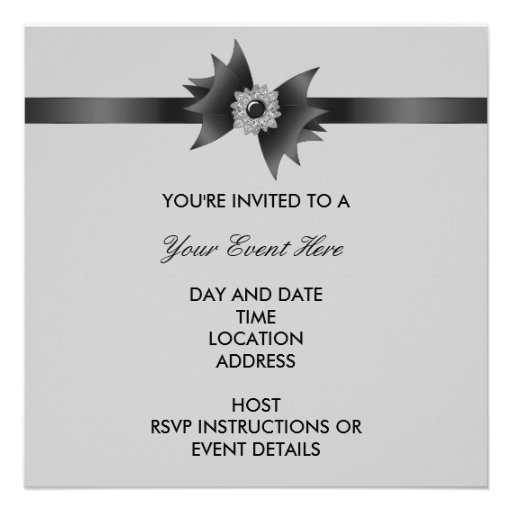 All Occasion Ivory Blue Black Party Invitation