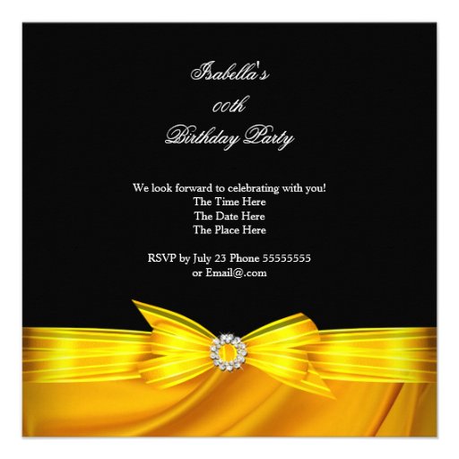 All Occasion Luxury Yellow Black Party Invite