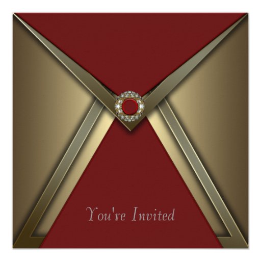 All Occasion Red Gold Invitation Template