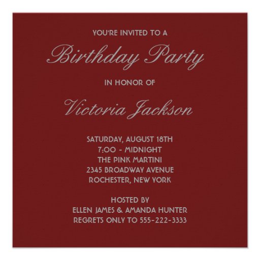 All Occasion Red Gold Invitation Template