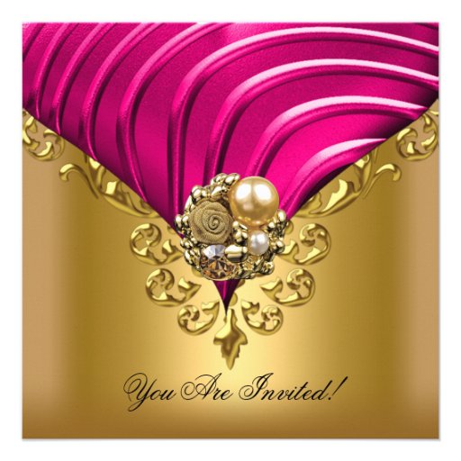 All Occasions Elegant Pink Gold Invite