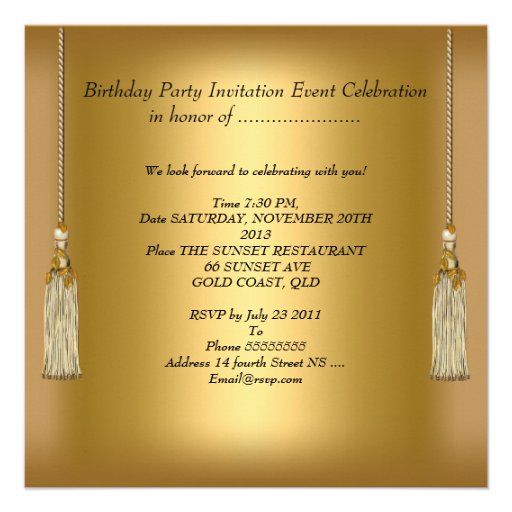 All Occasions Elegant Pink Gold Invite