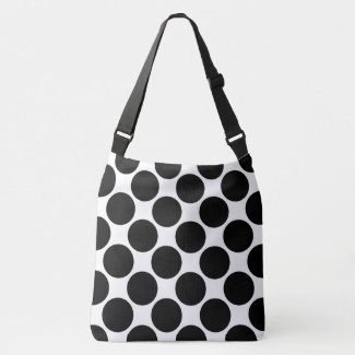 All-Over-Print Bold Black Polka Dots on White