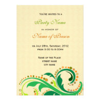 All parties invitation, swirl floral