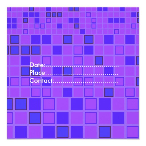 All Party Invitation Pink Purple Mosaic