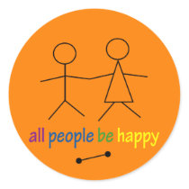 All People Be Happy Sticker