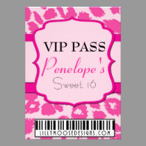 ALL PINK VIP Pass Sweet 16 Invitation invitations