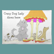 All Proceeds to Animal Charity Crazy Dog Lady placemats
