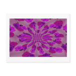 All purple burst pattern of a single repeated rose post card