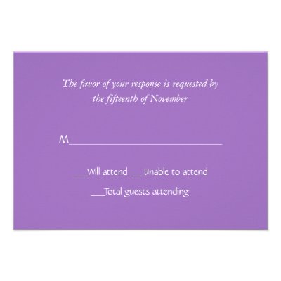 All Purpose Mauve Response Card Invitations