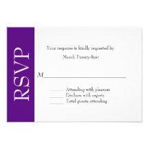 All Purpose Purple & White RSVP Card
