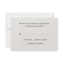All Purpose Winter White Response Card Custom Invites