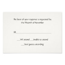 All Purpose Winter White Response Card Custom Invites