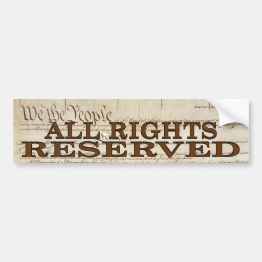 All Rights Bumper Stickers
