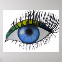 "All seeing eye" Heart Art Painting Posters
