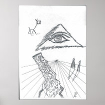 All-seeing eye print
