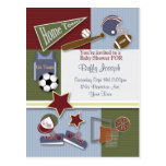 All Sports Baby Shower Template Post Cards