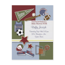 All Sports Baby Shower Template postcards by babybundle18 All Sports Baby Shower Template postcards