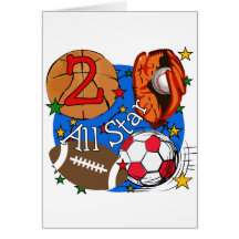 All Star 2nd Birthday Tshirts and Gifts Greeting Cards