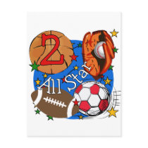 All Star 2nd Birthday Tshirts and Gifts postcards by kids_birthdays All Star 2nd Birthday Tshirts and Gifts postcards