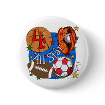 All Star 4th Birthday Tshirts and Gifts buttons by kids_birthdays All Star 4th Birthday Tshirts and Gifts buttons