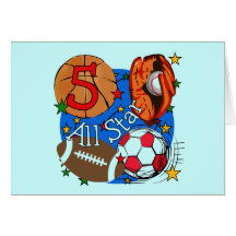 All Star 5th Birthday T-shirts and Gifts Cards