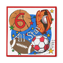 All Star 6th Birthday T-shirts and Gifts magnets by kids_birthdays All Star 6th Birthday T-shirts and Gifts magnets