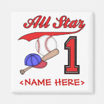 All Star Baseball 1st Birthday Refrigerator Magnets